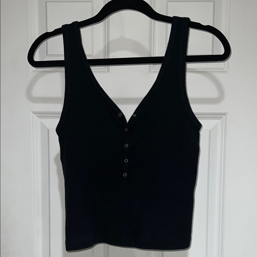 Abercrombie & Fitch Henley Ribbed Tank Top